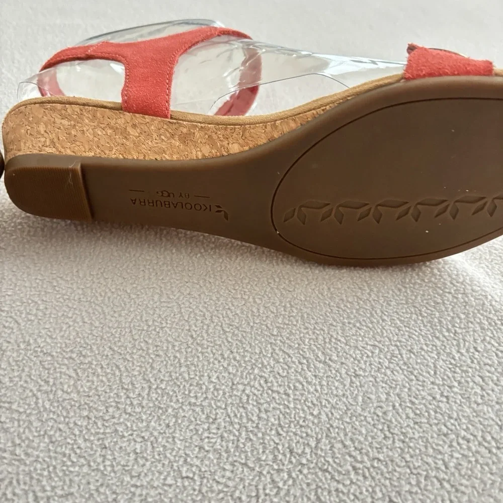 Kookaburra By Ugg Women Coral Ankle Strap Cork Wedge Grommet Sz 7.5 M Sandal